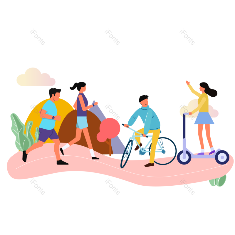 卡通图片,插画元素,春游PNG,小元素免抠素材